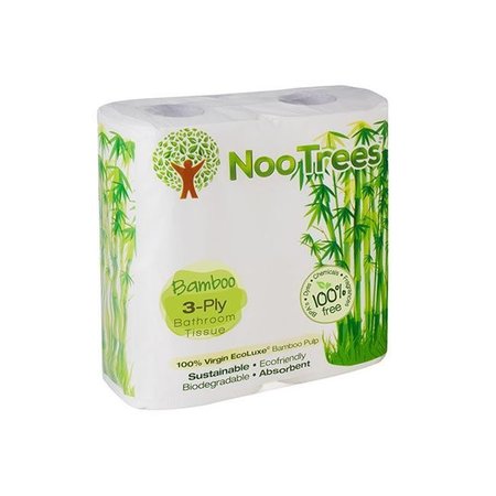 NOOTREES Bamboo 3ply Bathroom Rolls 300 sheets x 4 Roll-Pack of 4 NTEL-300-3-4-CTN